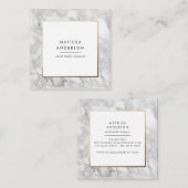 Moderner minimaler Marmor und Gold geometrisch Quadratische Visitenkarte (Vorne/Hinten)