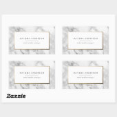 Moderner minimaler Marmor und Gold geometrisch Rechteckiger Aufkleber (Blatt)