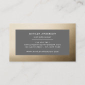 Moderner minimaler Marmor und Gold geometrisch Visitenkarte (Rückseite)