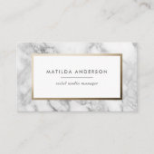 Moderner minimaler Marmor und Gold geometrisch Visitenkarte (Vorderseite)