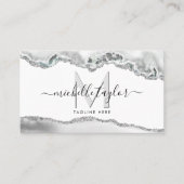 Moderner Minimaler Monogramm einfacher QR-CODE Visitenkarte (Vorderseite)