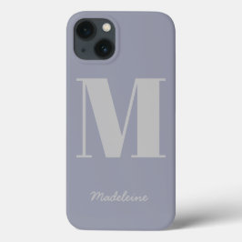 Moderner Minimaler Monogramm Lila Anfangsgrauname Case-Mate iPhone Hülle