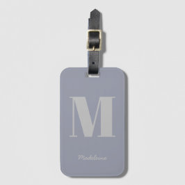 Moderner Minimaler Monogramm Lila Anfangsgrauname Gepäckanhänger