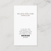 Moderner minimaler Monogramm-Pastell erröten Luxe Visitenkarte (Rückseite)