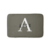 Moderner Minimaler Monogrammname + Initial Badematte (Vorderseite)