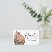 Moderner minimaler Nageltechniker Manikürist Visitenkarte (Stehend Vorderseite)