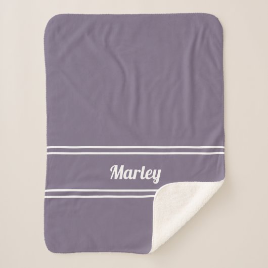 Moderner Minimaler Name Mit Monogramm Script Chic  Sherpadecke (Vorderseite)