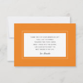 Moderner Minimaler Orange Handwriting-Abschluss Dankeskarte (Rückseite)