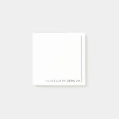 Moderner minimaler Personalisierter Grauname Post-it Klebezettel (Vorderseite)