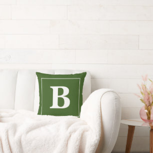 Moderner Minimaler Personalisierter Monogramm-Rahm Kissen