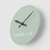 Moderner Minimaler Personalisierter Name der Seite Runde Wanduhr (Winkel)