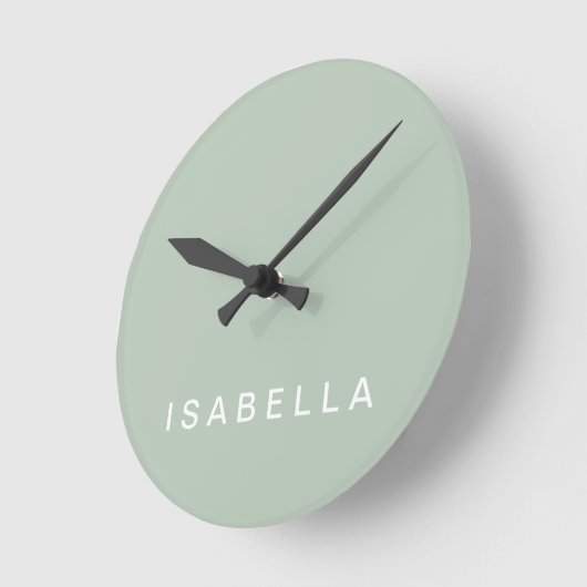 Moderner Minimaler Personalisierter Name der Seite Runde Wanduhr (Winkel)