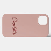 Moderner minimaler Personalisierter Name Dusty Pin Case-Mate iPhone Hülle (Rückseite (Horizontal))