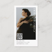 Moderner Minimaler QR-Code Beruflich 2 Foto Visitenkarte (Rückseite)