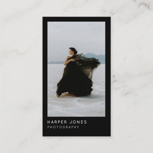 Moderner Minimaler QR-Code Beruflich 2 Foto Visitenkarte (Vorderseite)