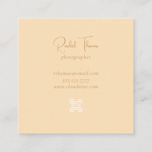 Moderner Minimaler QR-Code Beruflich Quadratische Visitenkarte (Rückseite)