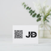 Moderner Minimaler QR-Code einfach sauber Visitenkarte (Stehend Vorderseite)