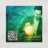 Moderner Minimaler QR-Code für Berufliche Fotograf Quadratische Visitenkarte (Vorderseite)