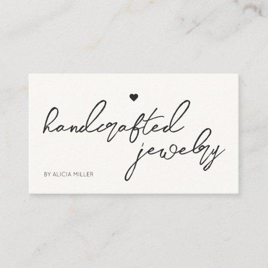 Moderner Minimaler QR-Code für einfaches Herz Visitenkarte (Vorderseite)