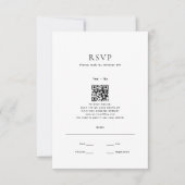 Moderner Minimaler Qr-Code für Hochzeiten RSVP Karte (Vorderseite)