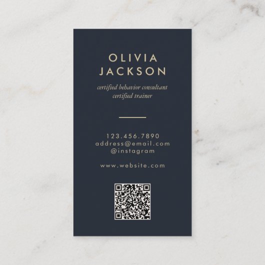 Moderner Minimaler QR-Code für Hundetrainer Visitenkarte (Rückseite)