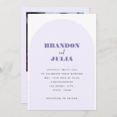 Moderner minimaler QR-Code für Lilac Arch in einem Einladung (Vorne/Hinten)