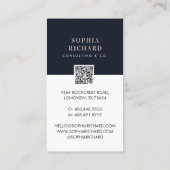 Moderner Minimaler QR-Code für rosafarbenes und se Visitenkarte (Rückseite)