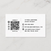 Moderner Minimaler QR-Code für Schwarzweiß-Logos Visitenkarte (Rückseite)