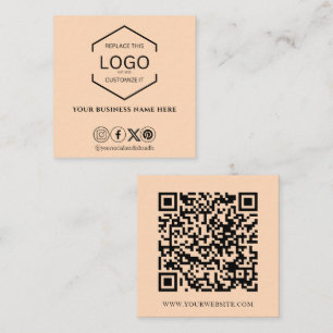 Moderner Minimaler QR-Code für soziale Medien Quadratische Visitenkarte