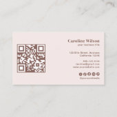 Moderner Minimaler QR Code Terracotta Beruflich Visitenkarte (Rückseite)