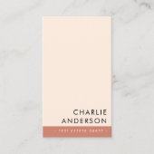 Moderner minimaler QR-Code Terrakotta braun, verti Visitenkarte (Vorderseite)