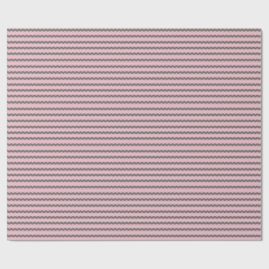 Moderner minimaler Retro-Wavy Green & Pink Stripe Geschenkpapier (Flach)