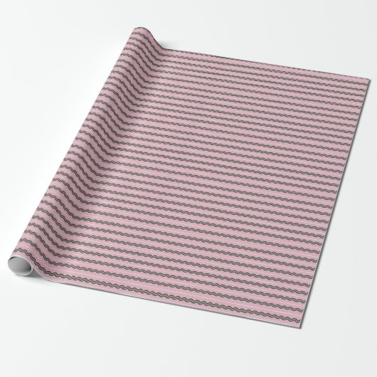 Moderner minimaler Retro-Wavy Green & Pink Stripe Geschenkpapier (Ungerollt)