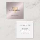Moderner Minimaler Rosegold-Gold Diamant Salon Quadratische Visitenkarte (Vorne/Hinten)