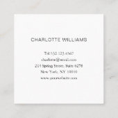 Moderner Minimaler Rosegold-Gold Diamant Salon Quadratische Visitenkarte (Rückseite)