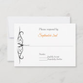 Moderner Minimaler RSVP für Schwarz/Weiß-Hochzeit Einladung (Vorderseite)