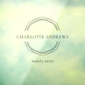 Moderner, minimaler Salon, Logo-Kreis Fensteraufkleber (Blatt 3)