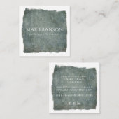 Moderner Minimaler Schiefergrün-Designer Quadratische Visitenkarte (Vorne/Hinten)