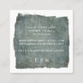 Moderner Minimaler Schiefergrün-Designer Quadratische Visitenkarte (Rückseite)