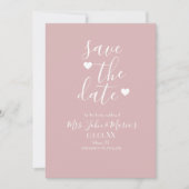 Moderner Minimaler Schimmer mit Herz Save the Date Einladung (Vorderseite)