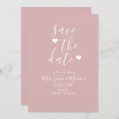 Moderner Minimaler Schimmer mit Herz Save the Date Einladung (Vorne/Hinten)