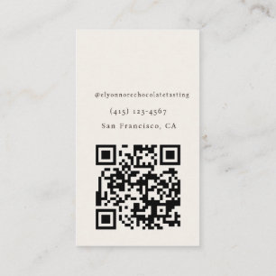 Moderner Minimaler Schokoladen-Verkostungs-Qr-Code Visitenkarte