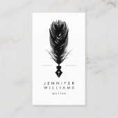 Moderner Minimaler Schriftsteller Quill Feather Pe Visitenkarte (Vorderseite)