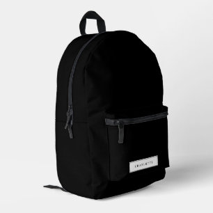 Moderner Minimaler Schwarz Solid Color Individuell Bedruckter Rucksack