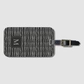 Moderner Minimaler Schwarz-Weiß-Polka-Dot Mit Mono Gepäckanhänger (Vorderseite (Horizontal))