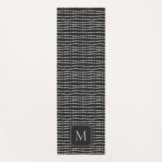 Moderner Minimaler Schwarz-Weiß-Polka-Dot Mit Mono Yogamatte (Vorderseite)