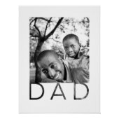 Moderner Minimaler Schwarz-Weiß-Vater Vatertag Poster (Vorderseite)