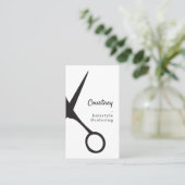 Moderner Minimaler Schwarz-weißer Haarstiel Visitenkarte (Stehend Vorderseite)