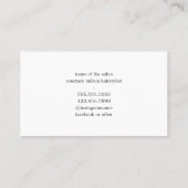 Moderner Minimaler Schwarz-weißer Haarstiel Visitenkarte (Rückseite)