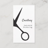 Moderner Minimaler Schwarz-weißer Haarstiel Visitenkarte (Vorderseite)